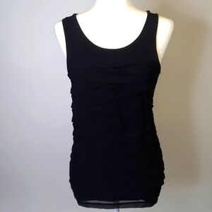Ann Taylor Black Scoop-Neck Top, Size XS